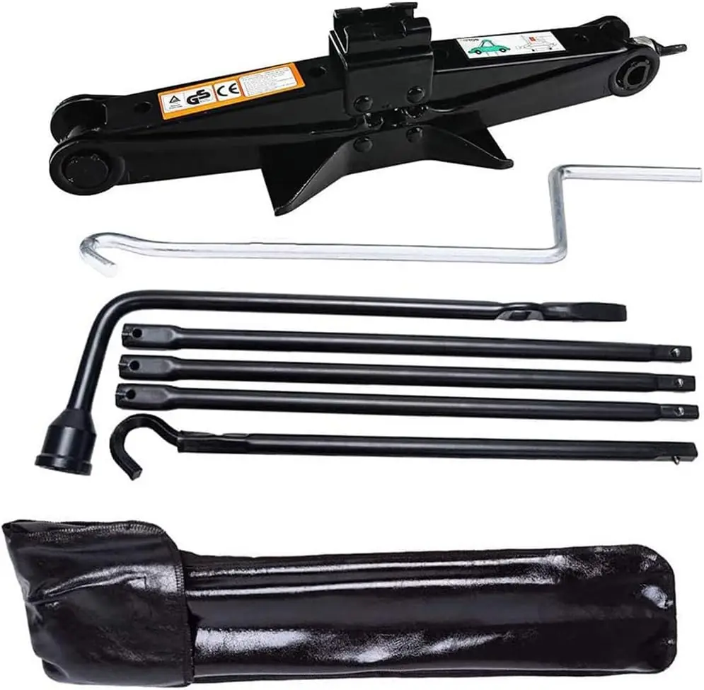 Spare Tire Tool Kit Fit for 2002-15 Dodge Ram 1500 Lug Wrench Set & Scissor Jack 2 Ton