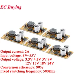 10Pcs/1pc DC-DC Step Down Buck Power Supply Module Input 8-55V to 3.3V/5V/9V/12V/15V/24V Output 2A High Current Circuit Board