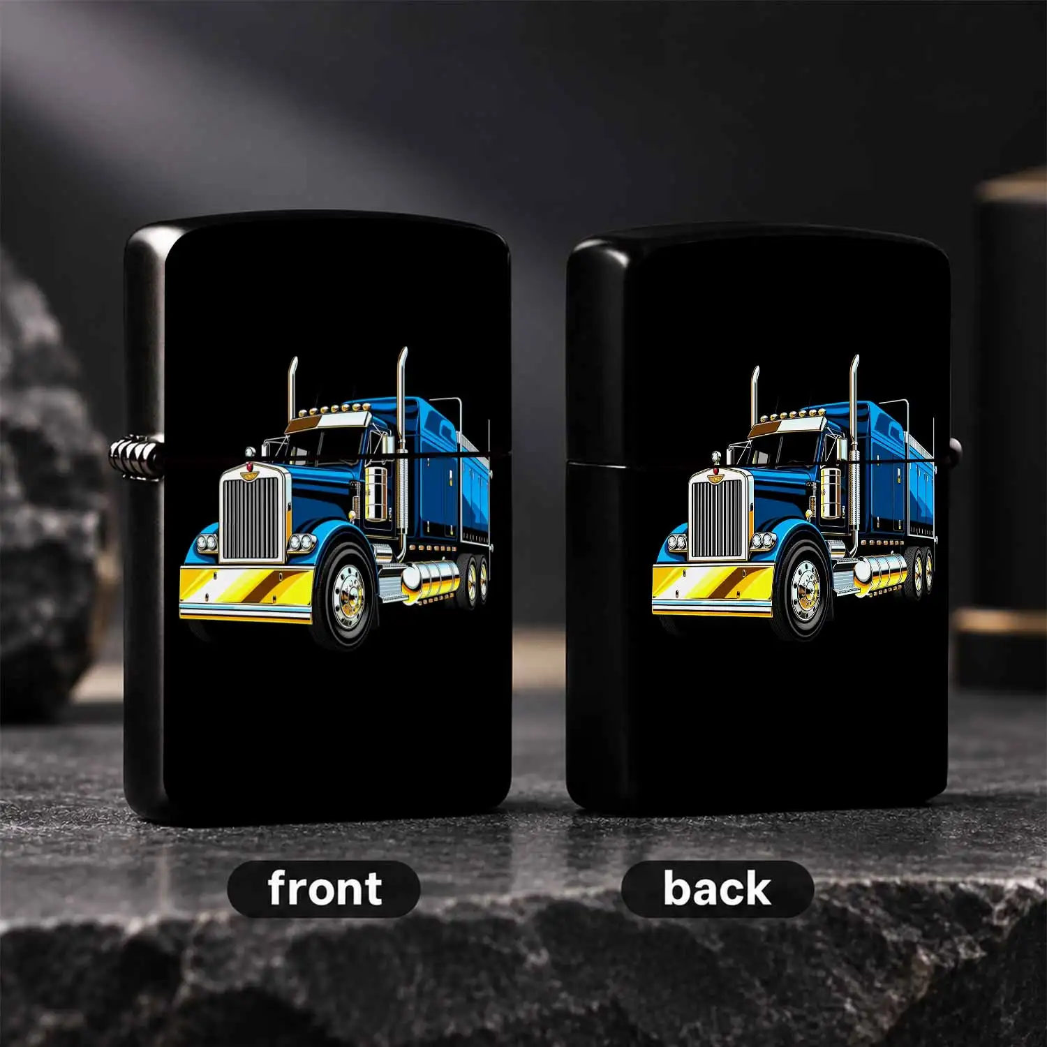 Retro American Heavy Truck Themed Lighter, Exquisite Glossy Printed Stylish Accessory, Practical For Daily Commute Outdoor Trips Various Occasions, Nice Unique Gift Option For Truck Enthusiasts And Hobby Collectors A Humorous And Interestin