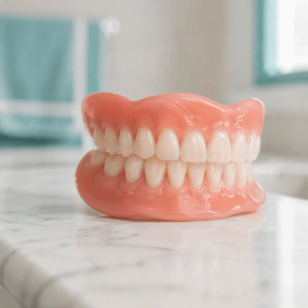 Soft Silicone Silicone Dentures Lifelike Natural Teeth Silicone Reline False Teeth Upper & Lower Dentures Comfortable Fit