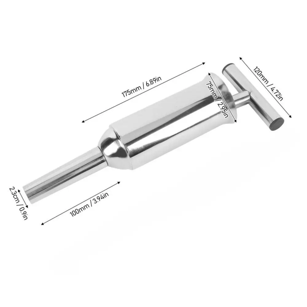 Stainless Steel Sausage Stuffer Manual Operation Easy Clean Sausage Filling Tool Convenient Push Handle Design
