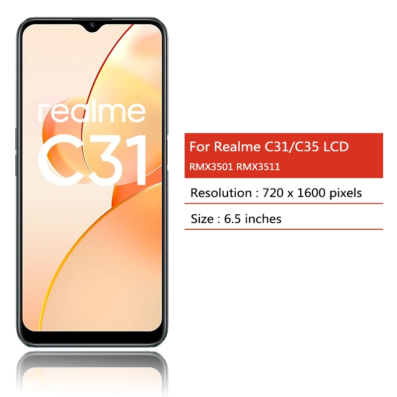 6.6 "ips para oppo realme c35 rmx3511 display lcd tela de toque digitador assembléia substituição para realme c31 rmx3501lcd quadro