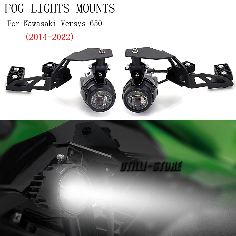 

New Motorcycle Accessories Fog lamp Spotlight Bracket Holder Spot Light Mount For Kawasaki Versys 650 Versys650 2014 - 2022 2021