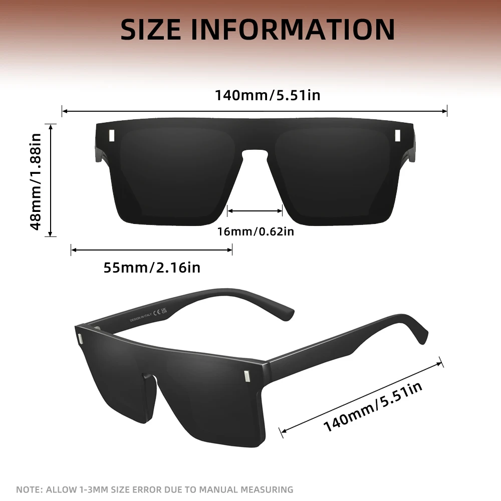 KINGDREAM Rahmenlose Spiegel-Sonnenbrille, polarisierte Brille für Männer und Frauen, Fahrbrille, Outdoor-Camping-Sonnenbrille, UV400 – Detail 1