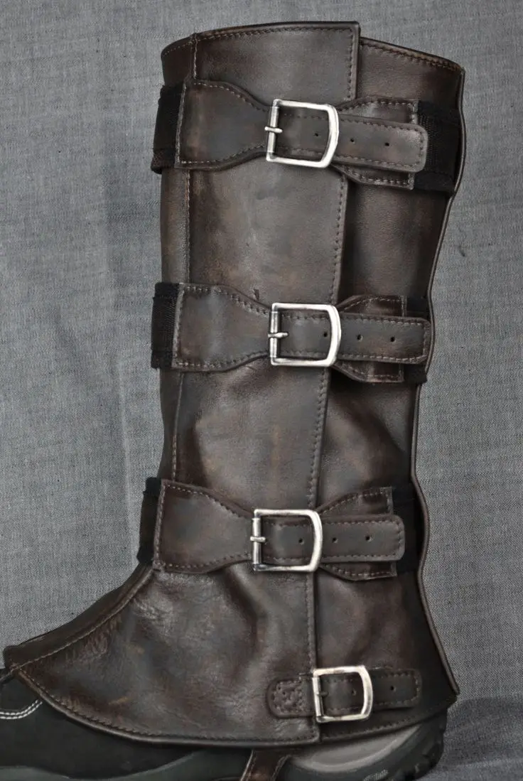Mittelalterliche Motorrad-Beinschutzstiefel Steampunk Ritter Piraten Cosplay Kostüm Erwachsenen Halloween Renaissance Rüstungsleggings – Detail 1