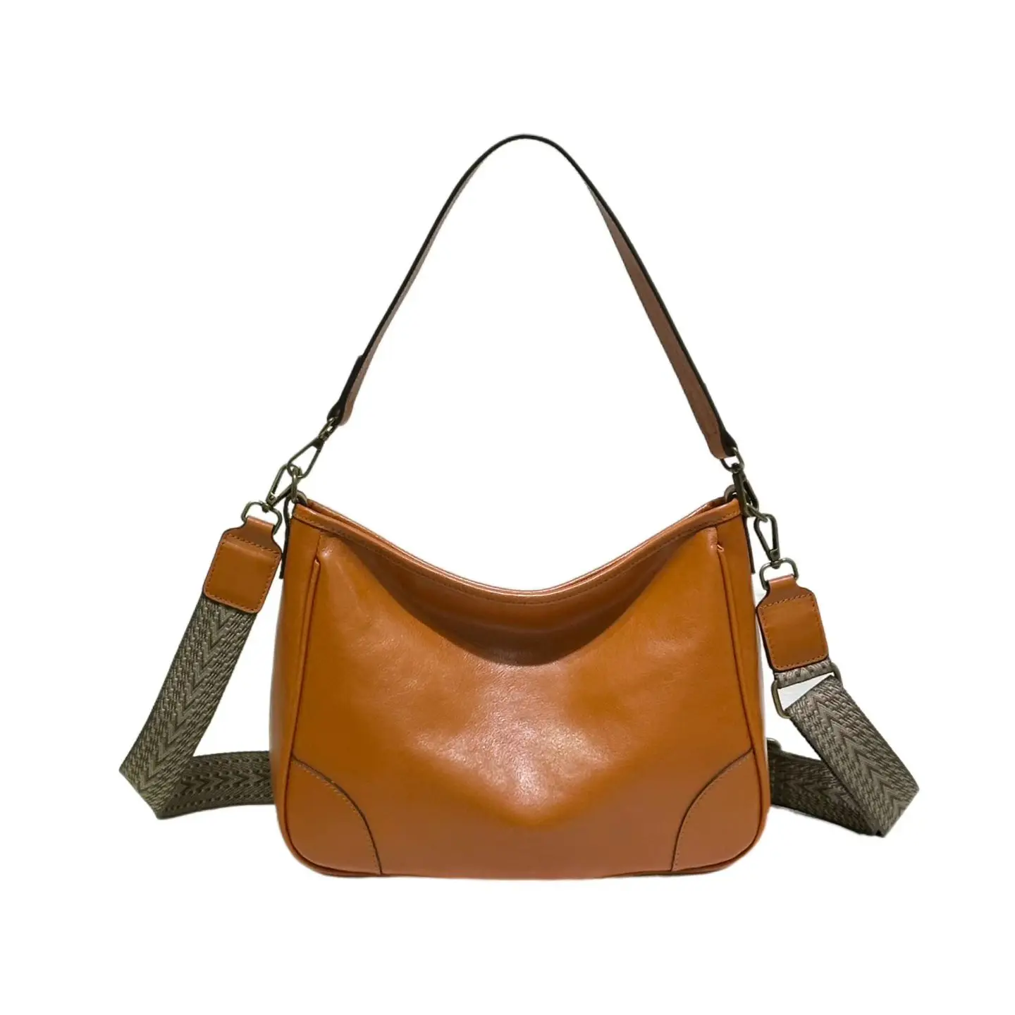 

Women's Top Grain Vegetable Tanned Cowhide Multi-compartment Tote Bucket Bag Luxury Cow Leather Underarm Shoulder Crossbody Bag