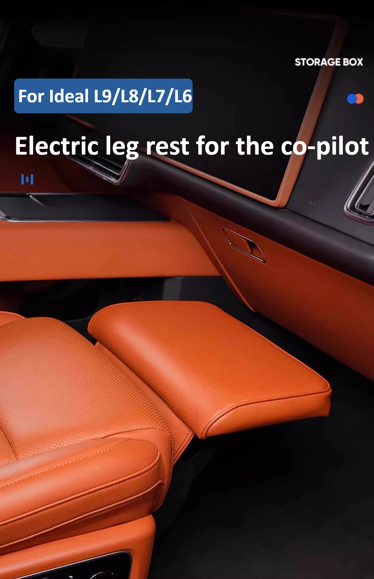 For Ideal Li Xiang MEGA‌ L9/L8/L7/L6 Car Front Passenger Electric Leg Support Co-pilot Queen's Footrest Extended  Pad Leg Rest