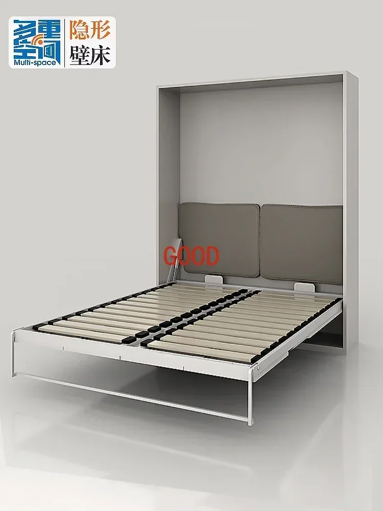 Armario de madera maciza, sábana Murphy, cama oculta