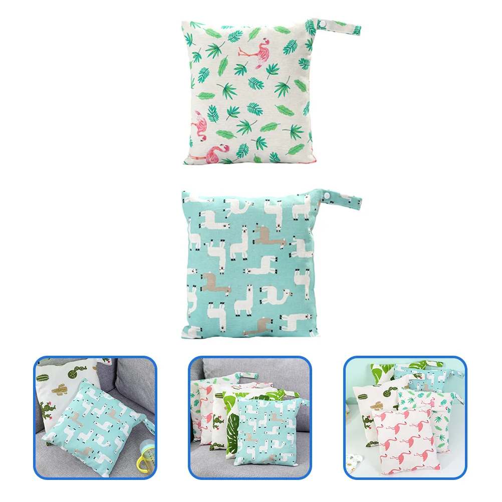 2Pcs Portable Diaper Organizer Pouches Reusable Baby Cloth Diaper Storage Lightweight Travel Organizer Bag Pouch