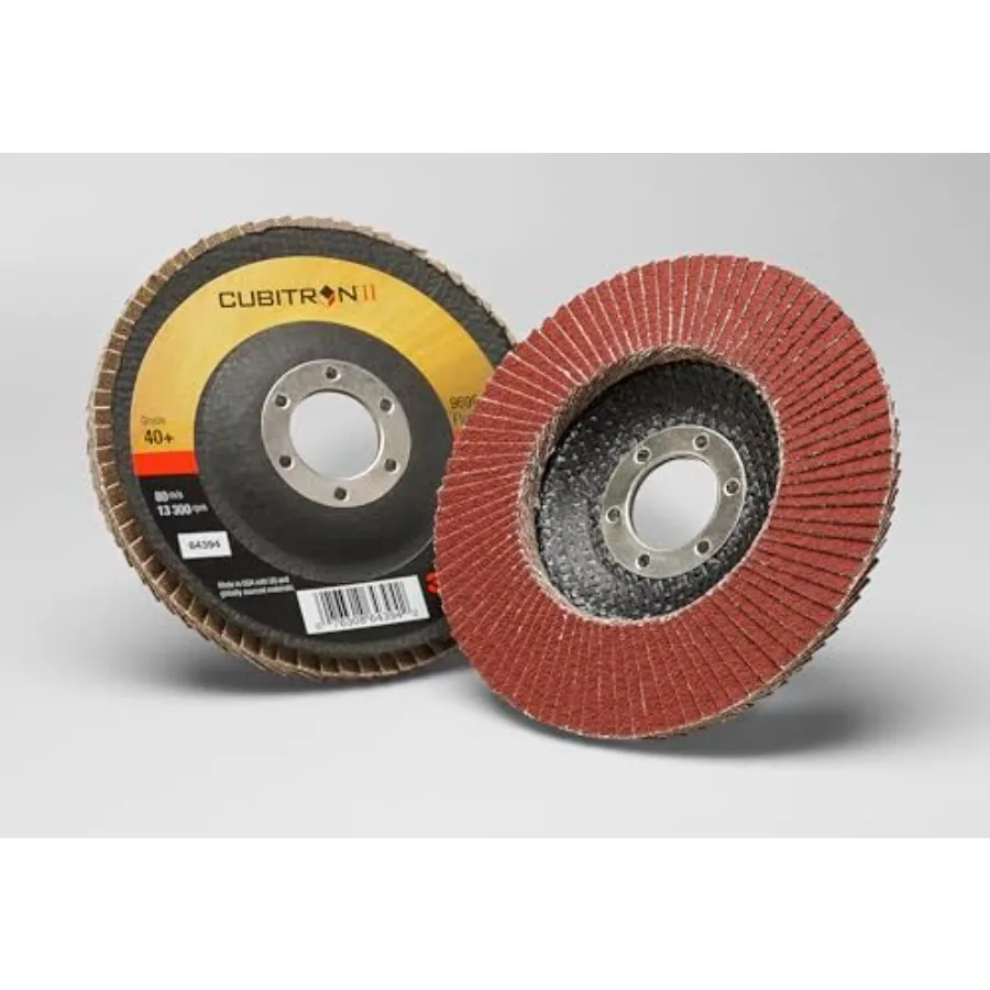 

Cubitron II Flap Disc 969F 40+ T29 4-1/2 in x 7/8 in Pack of 10 Polyester Backing Heavy Grinding Edge Deburring Aggressive Weld