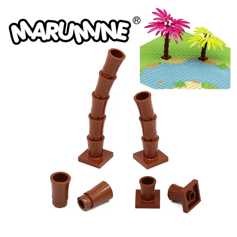 

Marumine 6135 Palm Trunk with Cross 2563 Palm Base Classic MOC Bricks Idea House Garden Tree Plants Blocks Toys For Children