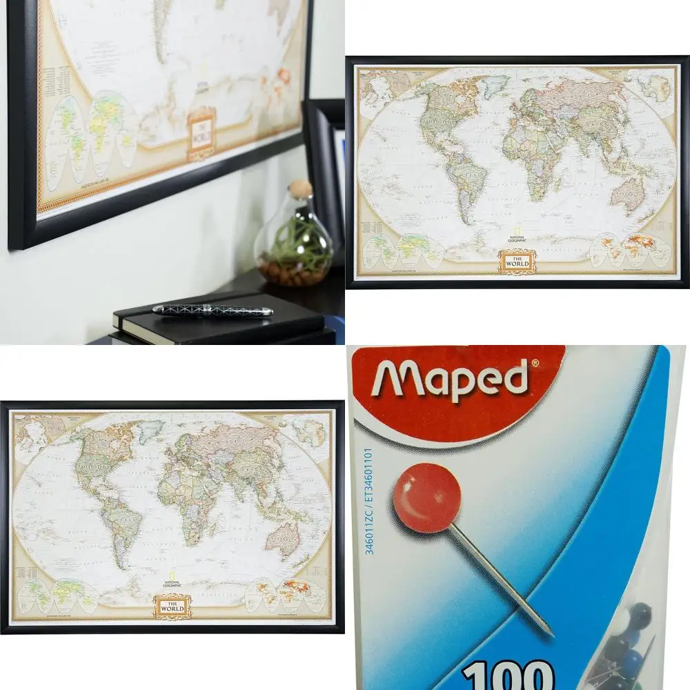 

Global Voyager's Deluxe Push Pin World Travel Map