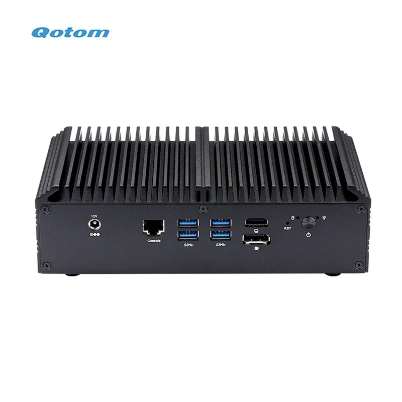 Qotom Q1000 GE Series Mini Computer i3 i5 i7 8 x Intel I225V 2.5 Gigabit LAN pfsense Firewall Router Server Fanless Mini PC