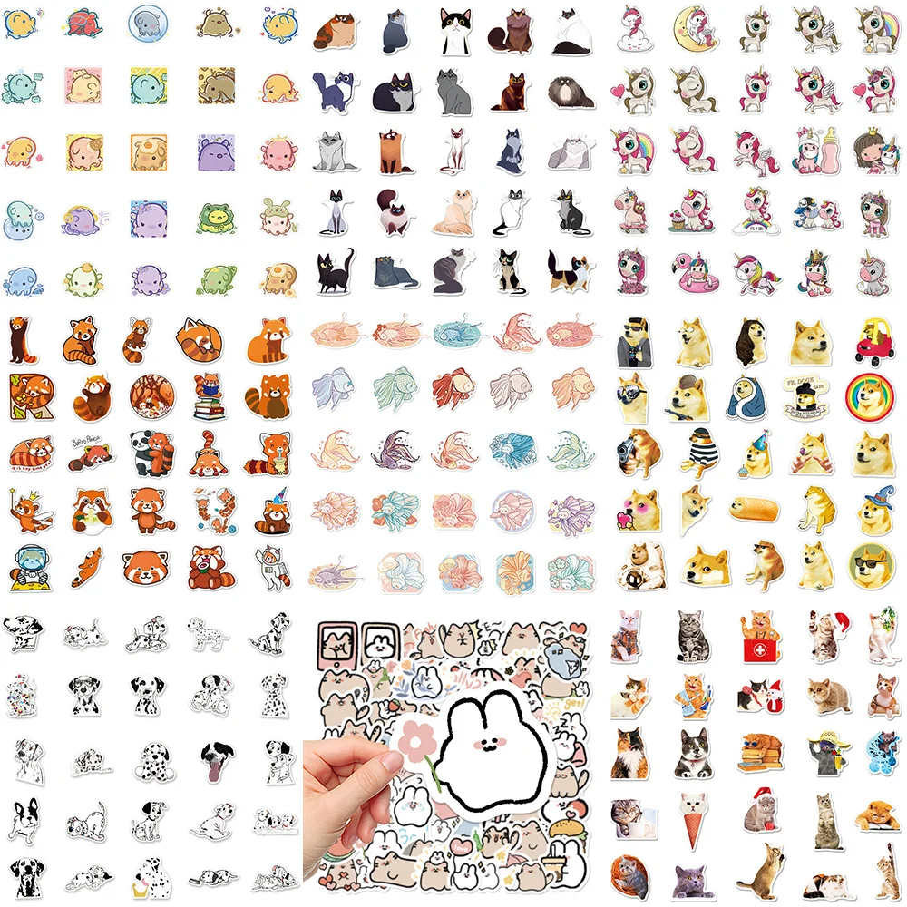 10/30/50PCS Cute Small Animal Stickers Series Creative Unicorn Graffiti Helmet Luggage Kids Toys Laptop Refrigerator Wholesale