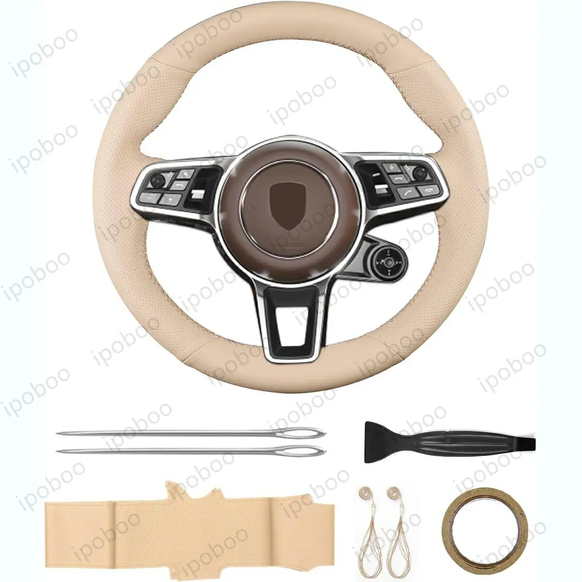 

HandStitch Steering Wheel Cover for Porsche Macan Cayenne 2014-2016 2015 918 Spyder 2017 718 Boxster 718 Cayman 911 2016 Cayman