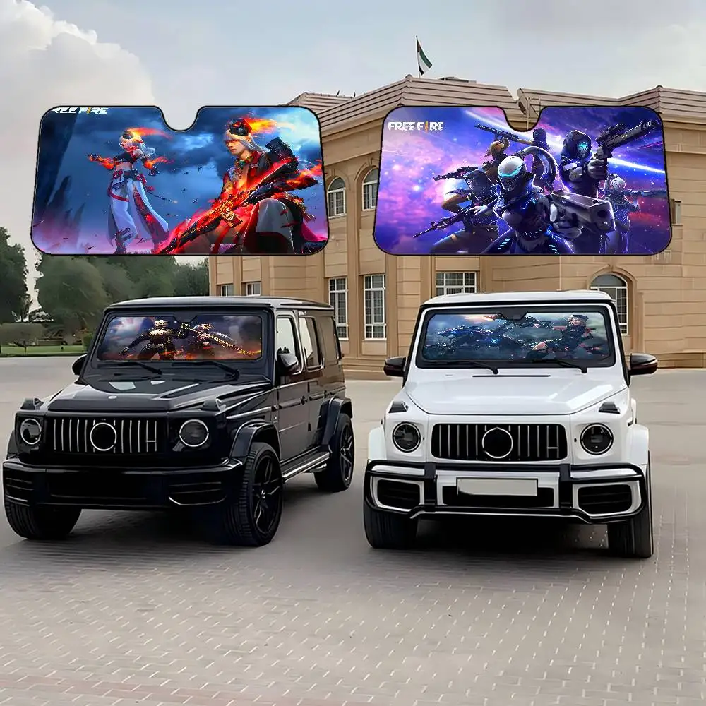 

G-GARENA FREE FIRE Автомобильный солнцезащитный козырек на переднее окно, солнцезащитный козырек для большинства седанов, внедорожников, блоки Макс. УФ-лучи, сохраняют ваш автомобиль, крутой