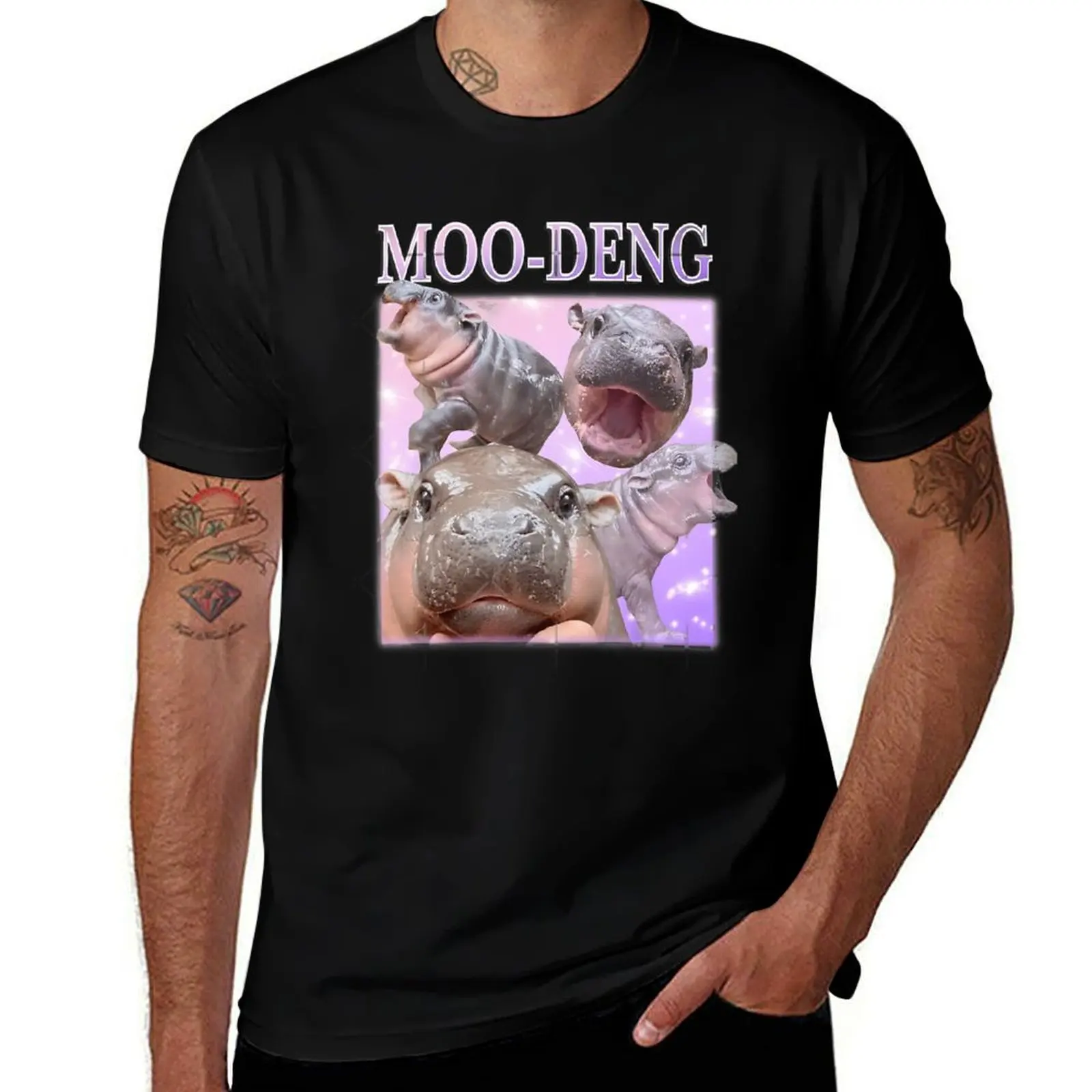 Футболка MOO DENG THE FAMOUS BABY PIGMY HIPPO MOODENG OFFICIAL, большие размеры, повседневная верхняя одежда для активного отдыха