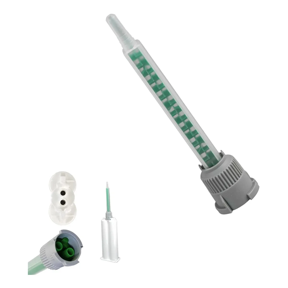 New 20 Pieces Mixing Nozzles Adhesive Cartridges Tip for 50ml Resin Mixer Adhesive Applicatior 16-Element,1:1 Ratios