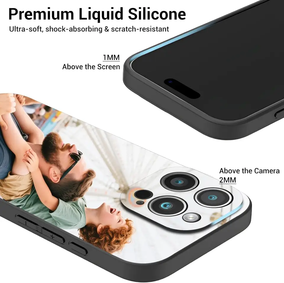 Funda personalizada mate para iPhone 17 16 15 14 13 12 11 Pro Max Mini SE XS XR 7 8 Plus, cubierta suave con foto personalizada DIY 3