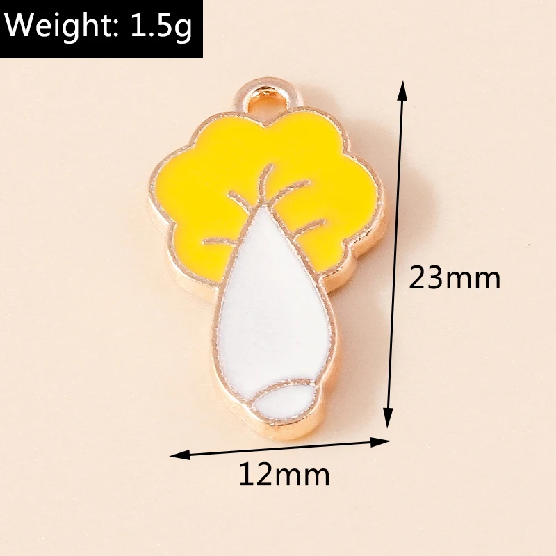 Leslie 10 Stück Niedliche Frucht-Anhänger Kohl Pilz Ananas Zitrone für DIY Ohrringe Armband Halskette Schmuckherstellung – Detail 10