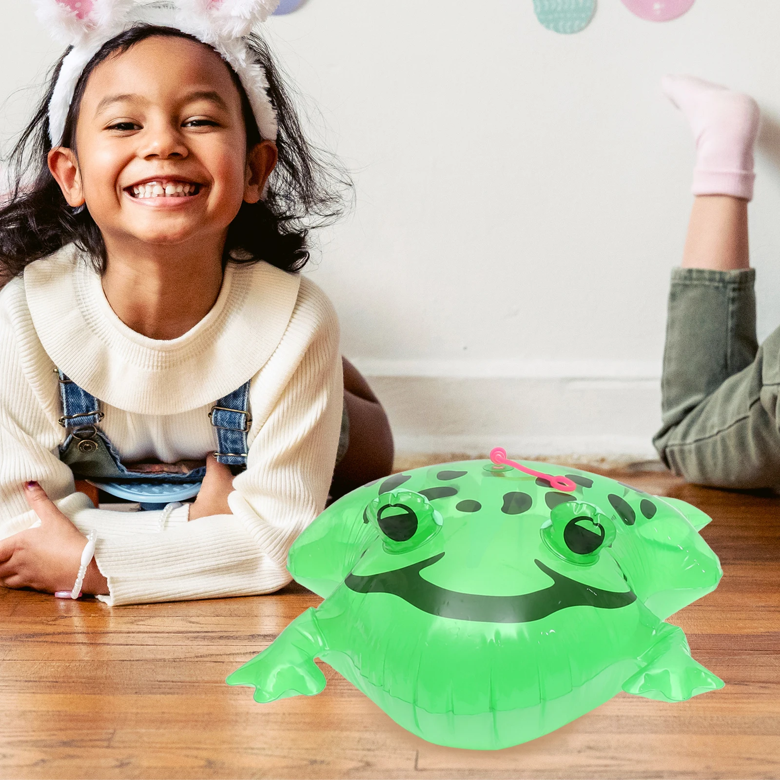 

2 Pcs Balloons Inflatable Glowing Frog Bouncing Funny s Large Green Frogs Pool Party