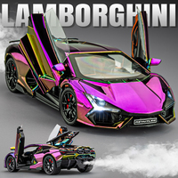 1:24 Lamborghini Revuelto With Spray Alloy Car Diecasts & Toy Vehicles Metal Toy Car Model Sound and light Collection Kids Toy