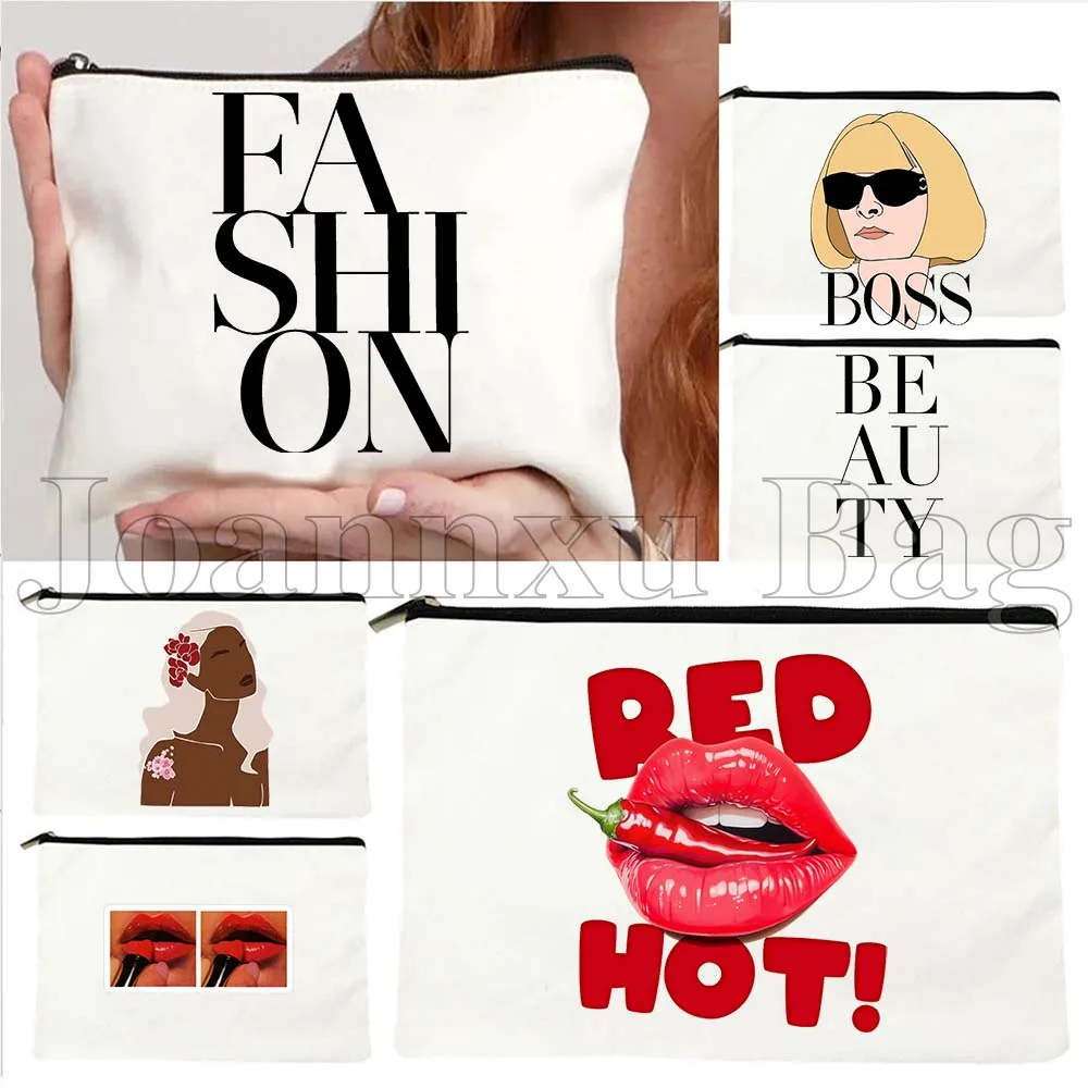 

Aesthetic Fashion Women Girl Magazine Beauty Boss Dame Anna Gift Canvas Cosmetic Bag Makeup Toilet Bag Pencil Case Zipper Pouch