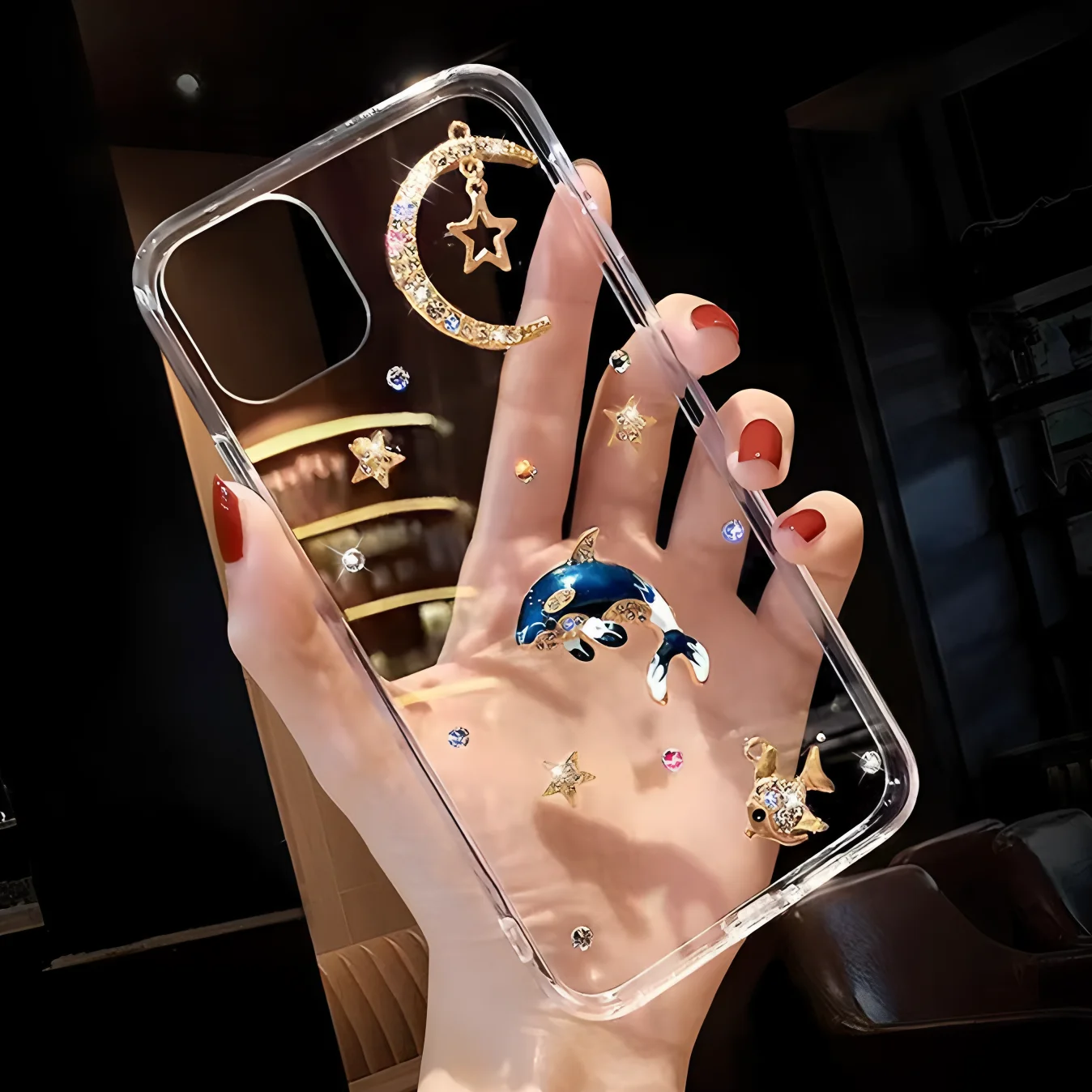 فاخر ثلاثية الأبعاد الحوت بلينغ قضية الهاتف لموتورولا موتو G86 G56 G54 G14 G84 G34 G04 G24 G85 G35 G55 G75 G05 G15 E15 5G غطاء