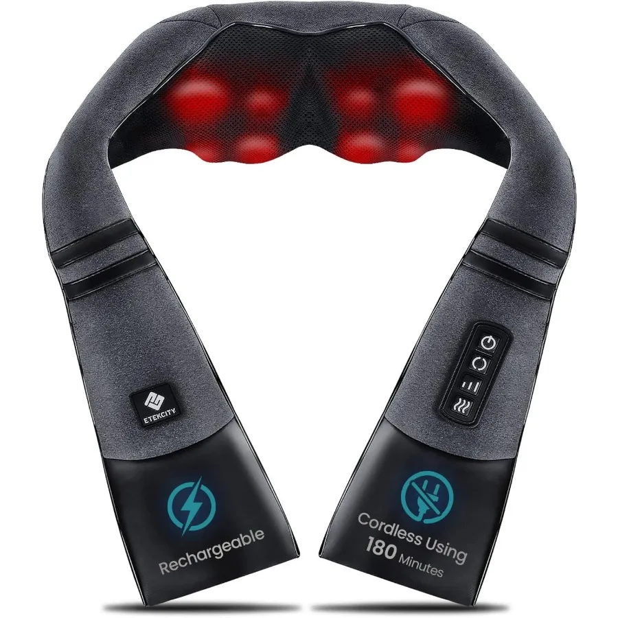

FSA Eligible Cordless Neck Massager with Heat for Pain Relief in Office Car or Home Use Deep Tissue Shiatsu Massage Tool for Ba