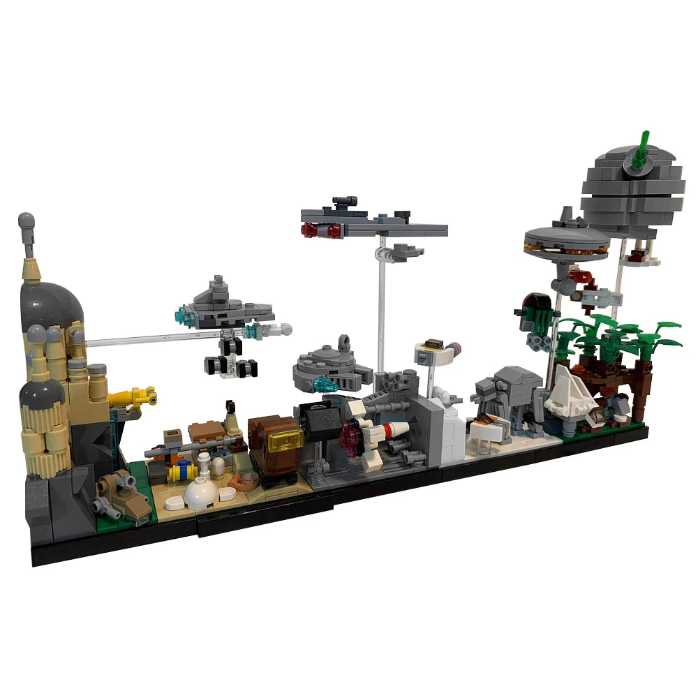 Galactic Skyline Architecture MOC Building Blocks, Sci-Fi Cityscape with Iconic Spires, Space Opera DIY for Collectors