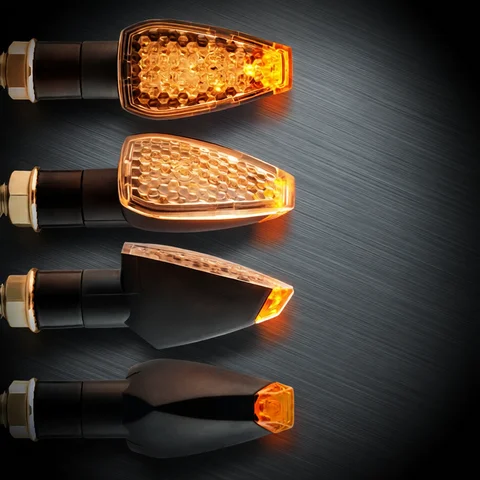 LED Turn Signal 4pcs Universal Motorcycle LED Turn Signal Light Super Bright 15 LED Amber Indicator Blinker Fishscale Style Flashers Moto Access