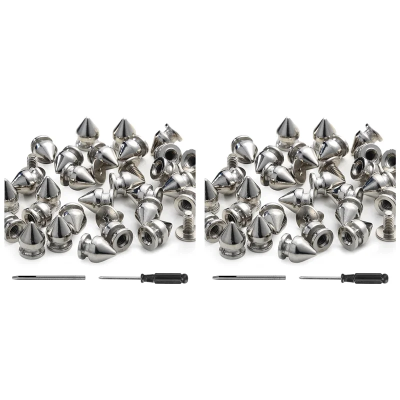 ABPQ-200 Confezione di punte e borchie Punte da 9,5 mm per abbigliamento Borchie in metallo Rivetti per punte punk in pelle Accessori Vite posteriore