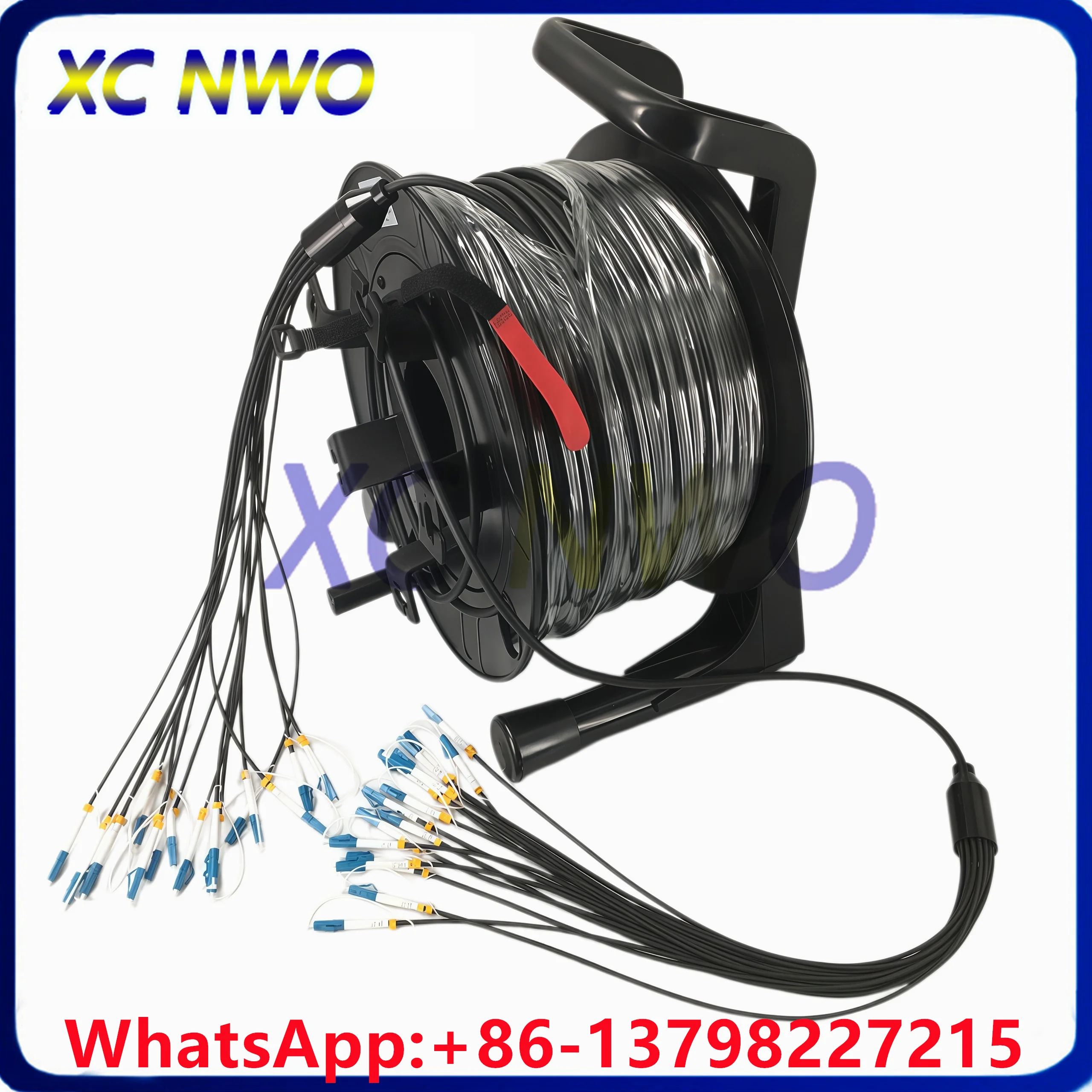 Cavo In Fibra Ottica SM,16C,G657A1, Rivestimento Tpu, Armato Nero, Diametro: 7.0Mm, LCUPC-LCUPC, 100M 150M Con Bobina PCD380-image