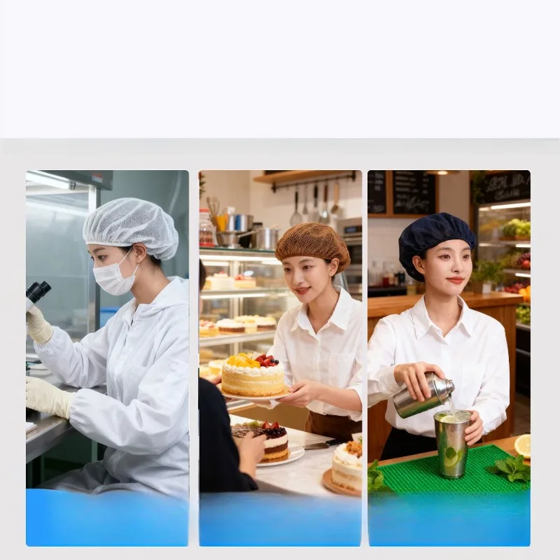 Factory Hair Cover Breathable Sanitary Mesh Cap Men's and Women's Work Caps Food Caps Workshop Caps Non-disposable Dust Caps