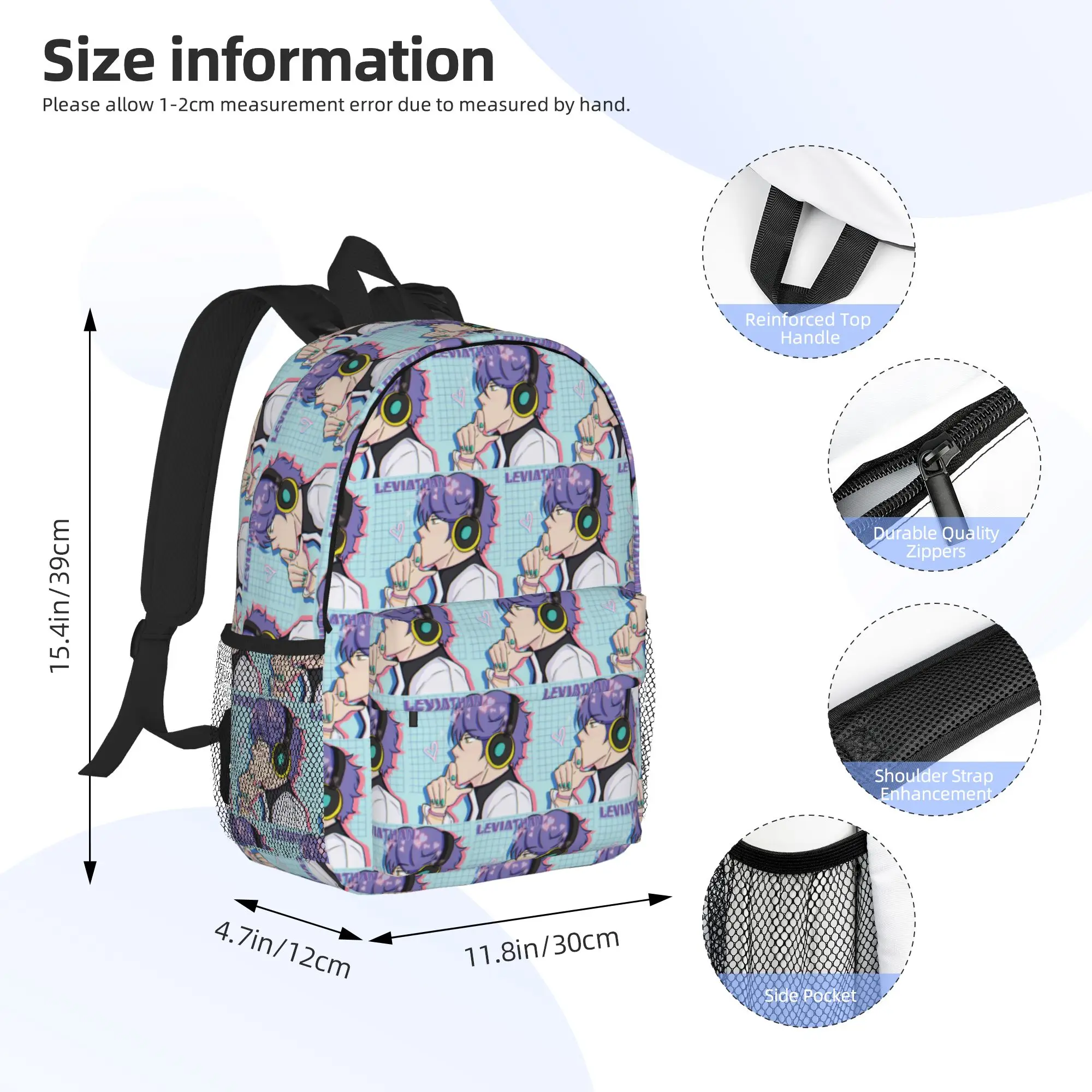 Leviathan from Obey Me Backpack Hot Sale Daypack Large Capacity Boys Girls BookBag Shoulder Bags for Men Women School Bag