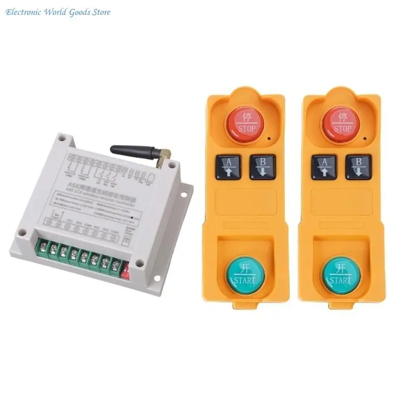 A3PD Wireless Remote Switch AC220V~380V 2-channel Remote Controller Switch 315/433Mhz Transmitter for Remote Lamp Fans