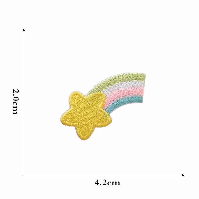 Self Adhesive Rainbow Stars Patches Cartoon Shoes Bags Hats Stickers DIY Scrapbooking Handmade Crafts Decoration Sewing Badge