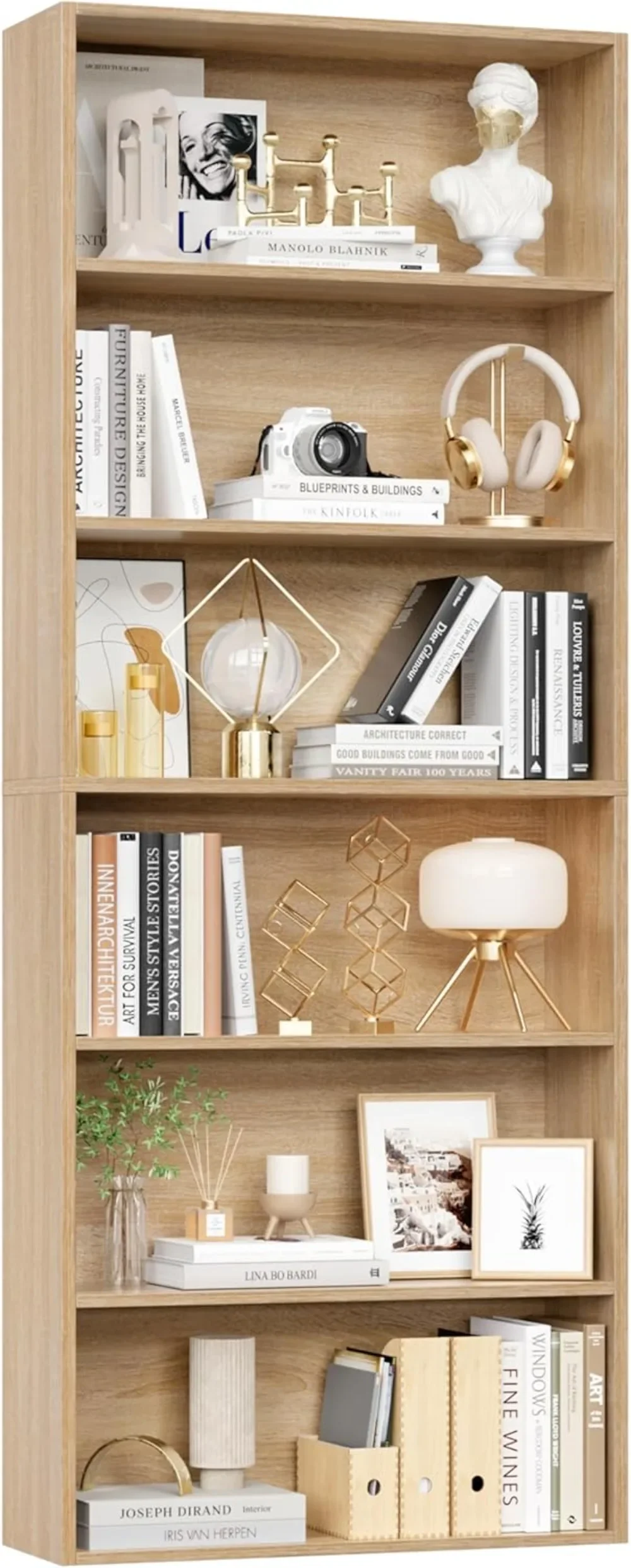 

6-Tier Open Bookcase and Bookshelf, Freestanding Display Storage Shelves Tall Bookshelf Bookcase for Bedroom
