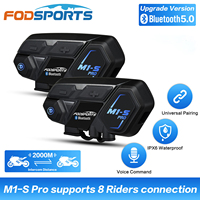 Fodsports M1-S Pro Motorcycle Helmet Intercom 2000M Wireless Bluetooth Headset Intercomunicador Moto 8 Riders Earphone