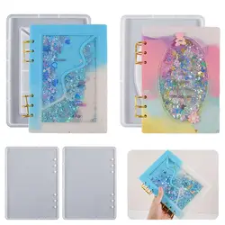 A5 Quicksand Notebook Cover Resin Mold DIY Crystal UV Epoxy Silicone Molds Transparent Book Creative Gift Resin Casting Molds