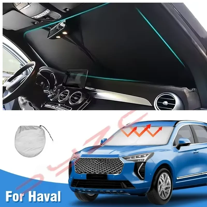 Windshield Sun Shade For Haval Jolion 2020 2021 2022 2023 2024 Sunshade Sun Visor Protector Foldable Blocks UV Ray