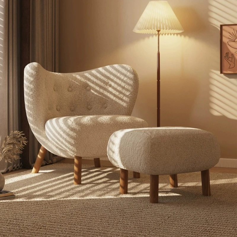 

Cream wind single sofa small apartment living room lazy leisure light luxury