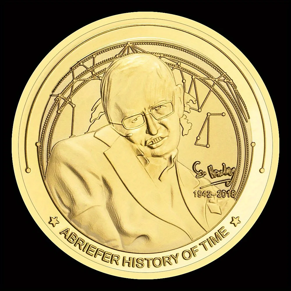 Stephen Hawking The Famous British Physicist and King of The Universe Collectible Silver Plated Souvenir Commemorative Coin