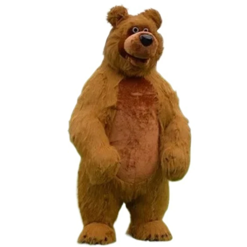 

2-3m Inflatable Cute Furry Plush Bear Cartoon Character Mascot Costume Advertising Ceremony Fancy Dress Party Animal Prop