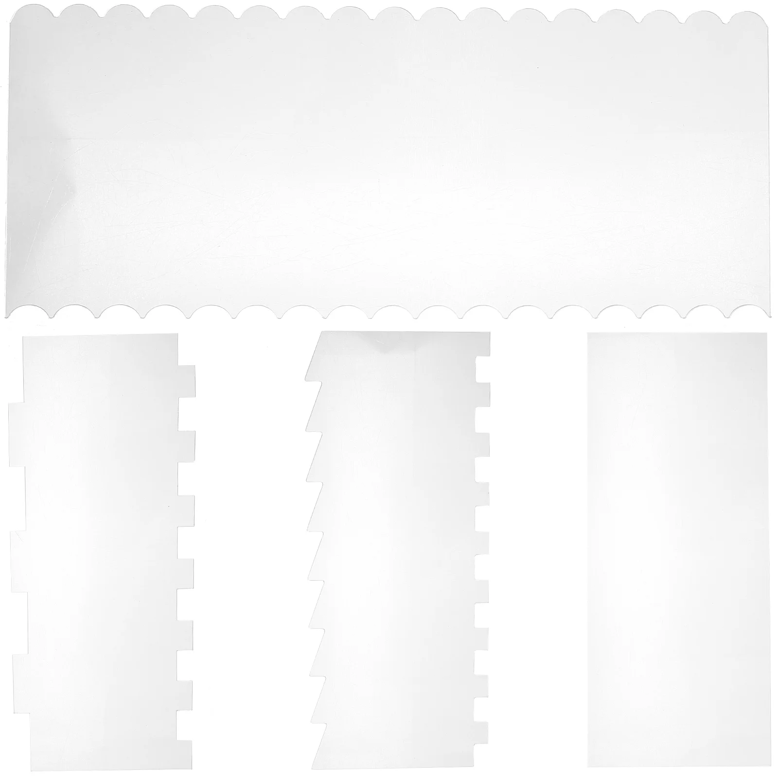 

4pcs Odontoid Cake Scraper Acrylic Baking Accessories Smoothing Utensil Kitchen Pastry Tools