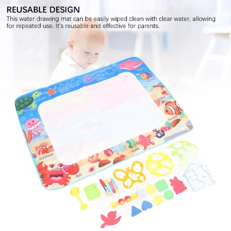Crianças água doodle esteira reutilizável tamanho grande pintura a água placa de escrita brinquedos educativos com canetas