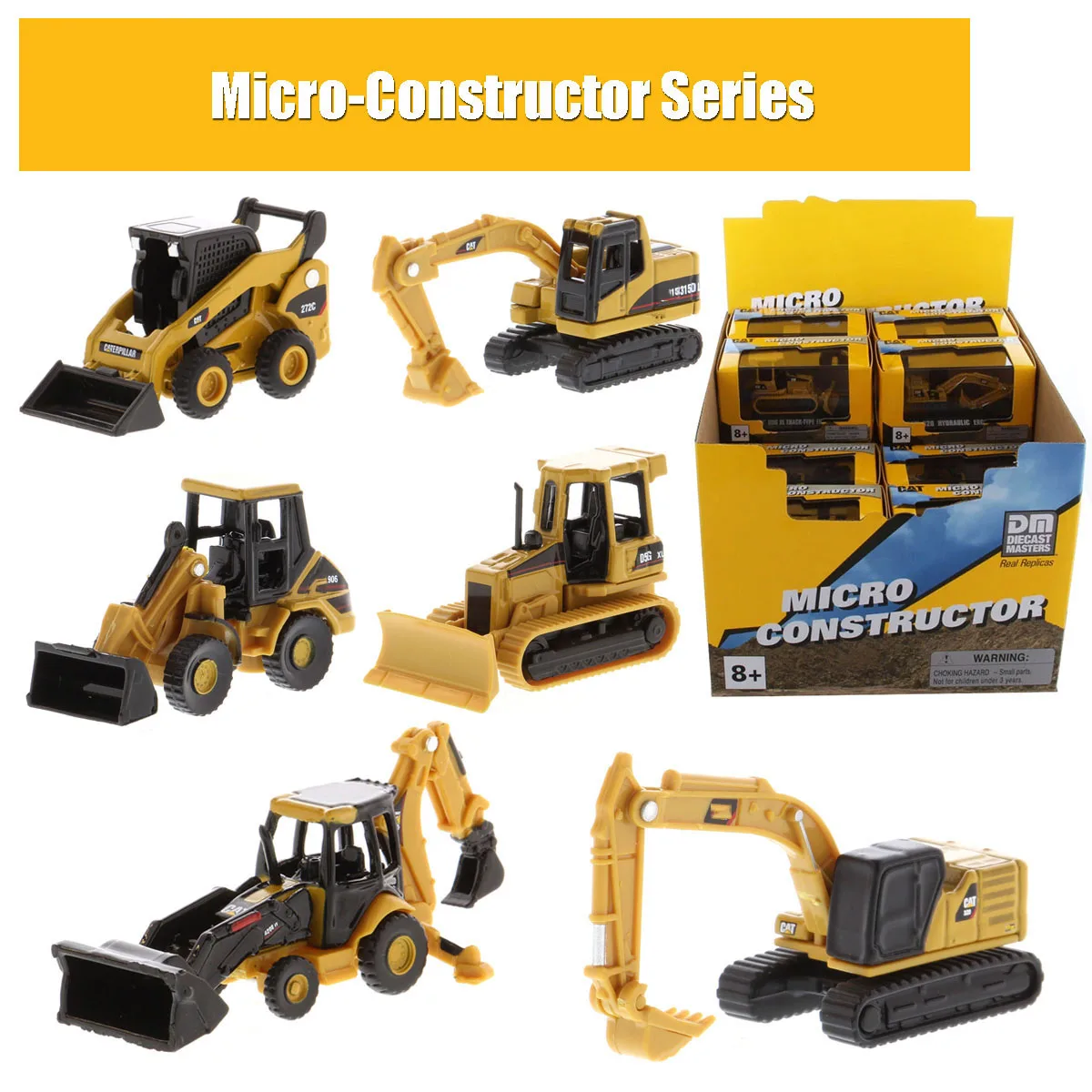 CAT MINI Size 1/150 Scale Diecast Vehicles Micro Constructor Model Excavator Loader Tractor 6pcs/set CASE For collection gift