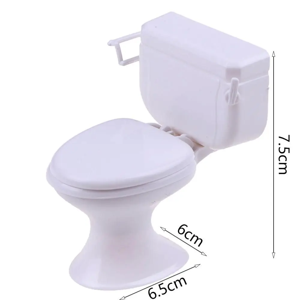Craft Mini House Decoration Toys Bathroom Ornament Miniature Toilet Doll Accessories Dollhouse Furniture White Closestool Model