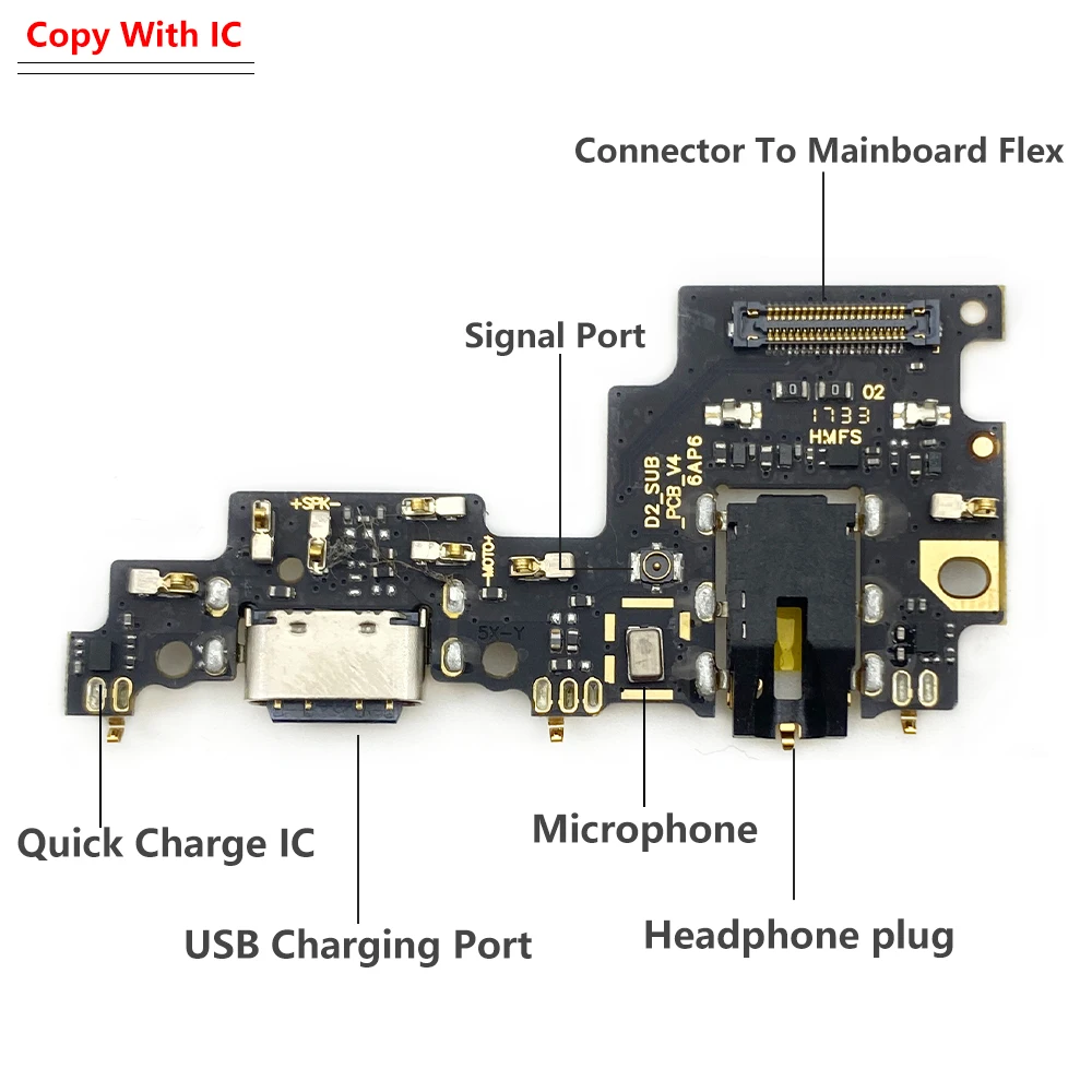 New For Xiaomi Mi A1 A2 A3 Lite 5X 6X CC9E Dock Connector Micro USB Charger Charging Port Flex Cable Microphone Board