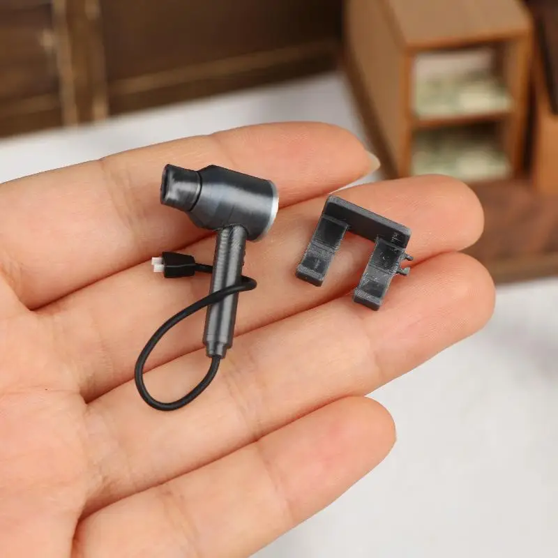 

Miniature Wall-mounted Hair Dryer Ornament 1/12 Dollhouse Hair Dryer Model Dollhouse Bedroom Furniture Decor Pretend Play Toys